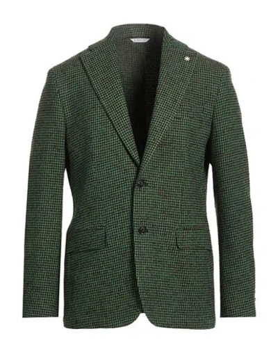 Manuel Ritz Man Blazer Green Size 40 Cotton, Acrylic, Polyester, Virgin Wool