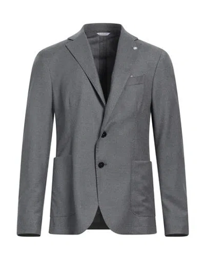 Manuel Ritz Man Blazer Grey Size 42 Virgin Wool, Elastane In Gray
