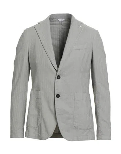 Manuel Ritz Man Blazer Grey Size 44 Cotton, Viscose In Gray