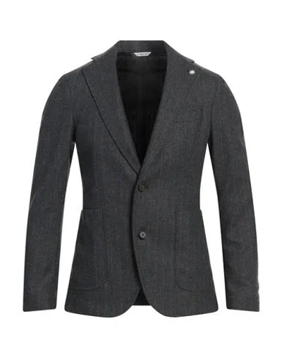 Manuel Ritz Man Blazer Grey Size 44 Virgin Wool, Polyester, Elastane In Gray