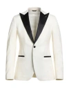 Manuel Ritz Man Blazer Ivory Size 34 Virgin Wool In White