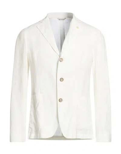 Manuel Ritz Man Blazer Ivory Size 38 Linen In White
