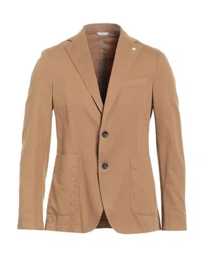 Manuel Ritz Man Blazer Cocoa Size 46 Linen, Cotton, Elastane In Beige