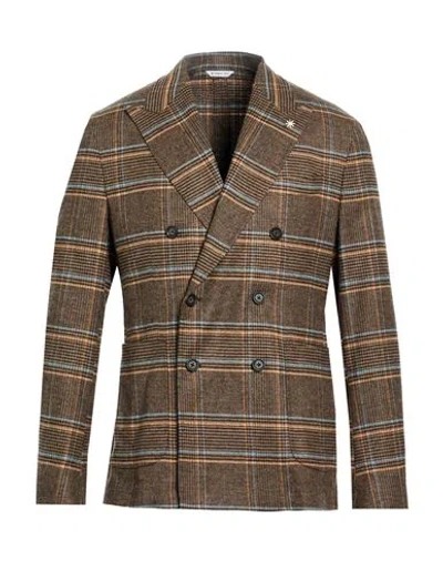 Manuel Ritz Man Blazer Light Brown Size 42 Virgin Wool, Viscose, Polyester, Elastane