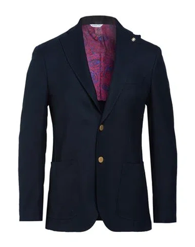 Manuel Ritz Man Blazer Midnight Blue Size 38 Polyester, Viscose, Elastane