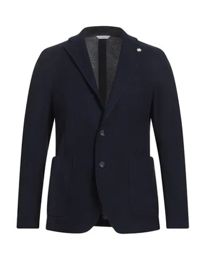 Manuel Ritz Man Blazer Midnight Blue Size 40 Cotton In Blue