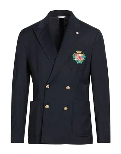 Manuel Ritz Man Blazer Midnight Blue Size 40 Cotton, Elastane
