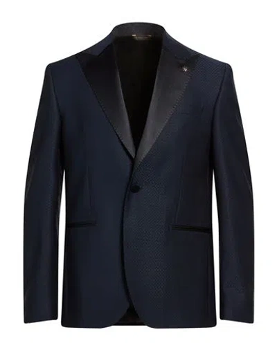 Manuel Ritz Man Blazer Midnight Blue Size 40 Polyester, Viscose, Elastane