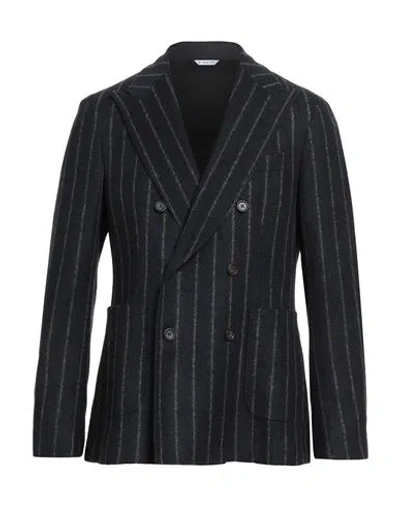 Manuel Ritz Man Blazer Midnight Blue Size 42 Acrylic, Virgin Wool, Polyester In Black