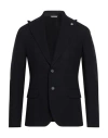 Manuel Ritz Man Blazer Midnight Blue Size 42 Virgin Wool, Cotton In Black