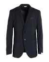 Manuel Ritz Man Blazer Midnight Blue Size 44 Virgin Wool In Black