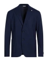 Manuel Ritz Man Blazer Midnight Blue Size 44 Wool, Elastane In Blue