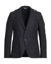 Manuel Ritz Man Blazer Midnight Blue Size 46 Wool, Polyester, Cotton In Black