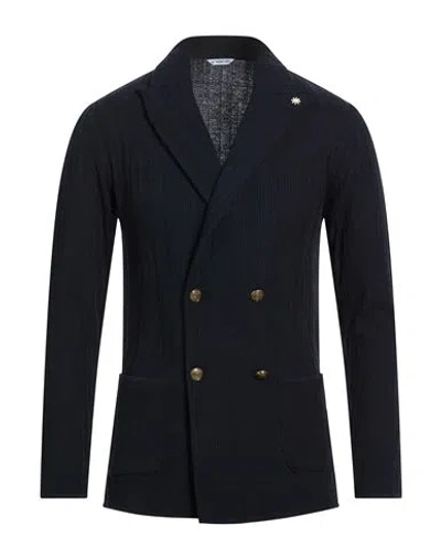 Manuel Ritz Man Blazer Midnight Blue Size Xxl Cotton, Acrylic