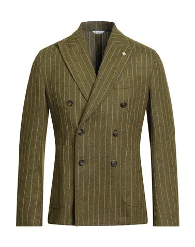 MANUEL RITZ MANUEL RITZ MAN BLAZER MILITARY GREEN SIZE 36 WOOL, POLYESTER, POLYAMIDE, COTTON