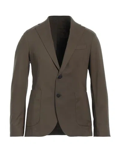 Manuel Ritz Man Blazer Military Green Size 38 Cotton, Polyamide, Elastane In Green