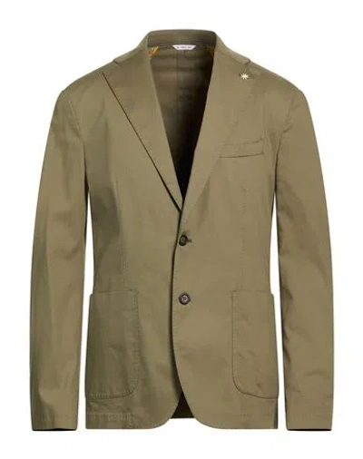 Manuel Ritz Man Blazer Military Green Size 42 Cotton, Polyamide, Elastane