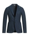 Manuel Ritz Man Blazer Navy Size 36 Virgin Wool, Polyester In Blue