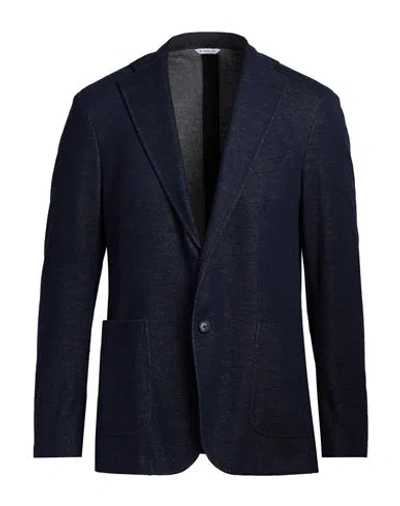 Manuel Ritz Man Blazer Navy Size 38 Polyester, Cotton In Blue