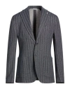 Manuel Ritz Pinstripe Pattern Two Button Classic Blazer In Blue