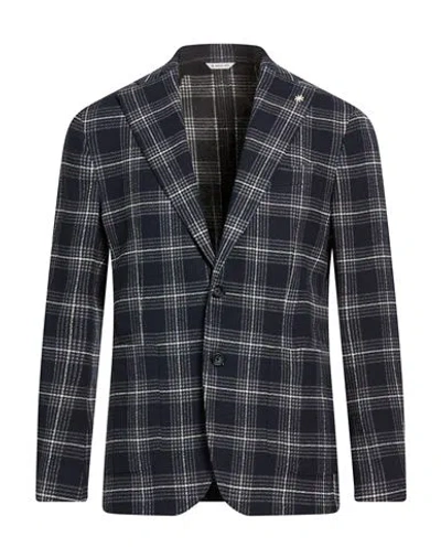 Manuel Ritz Man Blazer Navy Size 40 Cotton, Polyester, Polyamide, Elastane In Blue