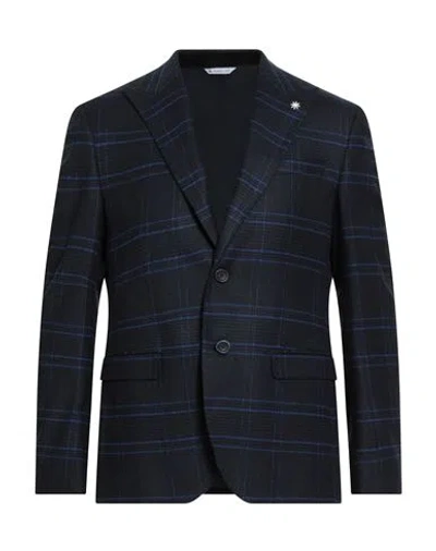 Manuel Ritz Man Blazer Navy Size 40 Virgin Wool, Polyester, Viscose, Elastane In Blue