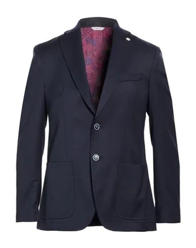 Manuel Ritz Man Blazer Navy Size 40 Wool, Elastane