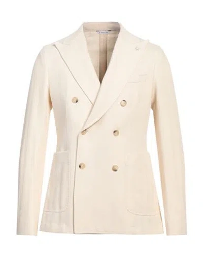 Manuel Ritz Man Blazer Off White Size 40 Cotton, Viscose, Polyester