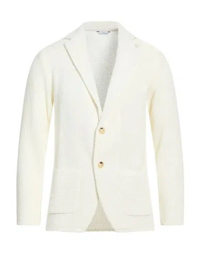 Manuel Ritz Man Blazer Off White Size L Cotton, Acrylic
