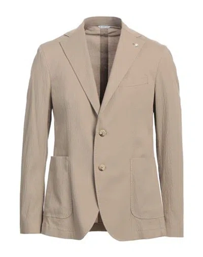 Manuel Ritz Man Blazer Sand Size 40 Lyocell, Cotton, Elastane In Beige