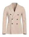 Manuel Ritz Man Blazer Sand Size 44 Organic Cotton, Linen, Elastane In Beige
