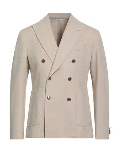 Manuel Ritz Man Blazer Sand Size 44 Virgin Wool, Cotton In Neutral