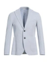 Manuel Ritz Man Blazer Sky Blue Size 36 Cotton In Blue
