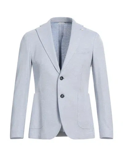 Manuel Ritz Man Blazer Sky Blue Size 36 Cotton