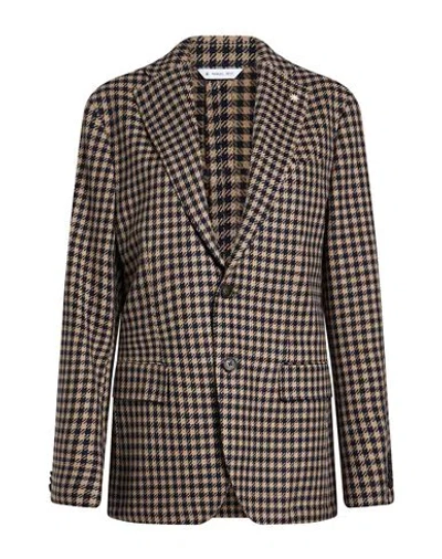 Manuel Ritz Man Blazer Taupe Size 40 Virgin Wool, Cotton In Multi