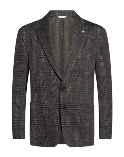 Manuel Ritz Man Blazer Taupe Size 44 Viscose, Polyester, Cotton, Elastane In Gray