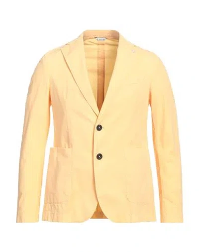 Manuel Ritz Man Blazer Yellow Size 44 Cotton, Elastane