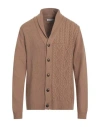 Manuel Ritz Man Cardigan Camel Size Xl Polyamide, Wool, Viscose, Cashmere In Beige