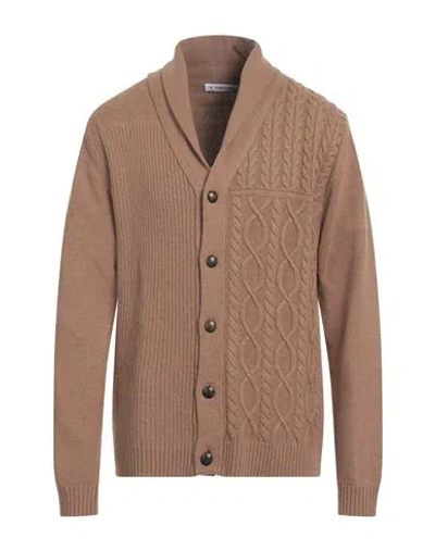 Manuel Ritz Man Cardigan Camel Size Xl Polyamide, Wool, Viscose, Cashmere In Beige