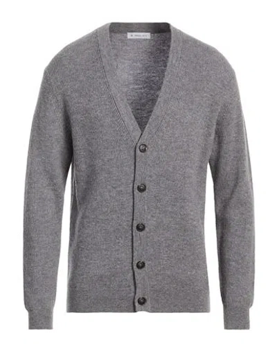 Manuel Ritz Man Cardigan Grey Size M Wool In Gray