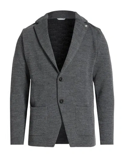 Manuel Ritz Man Cardigan Grey Size Xxl Acrylic, Wool In Gray