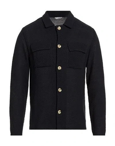 Manuel Ritz Man Cardigan Midnight Blue Size L Cotton, Acrylic