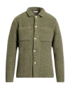 Manuel Ritz Man Cardigan Military Green Size Xxl Acrylic, Virgin Wool, Alpaca Wool In Green