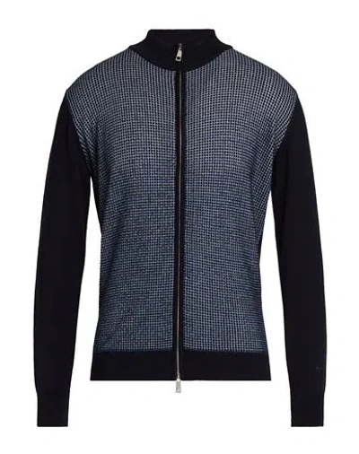 Manuel Ritz Man Cardigan Navy Size S Virgin Wool, Acrylic In Blue