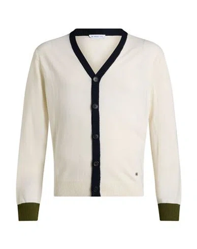 Manuel Ritz Man Cardigan Off White Size L Wool, Acrylic