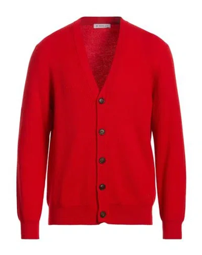 Manuel Ritz Man Cardigan Red Size L Wool, Cashmere