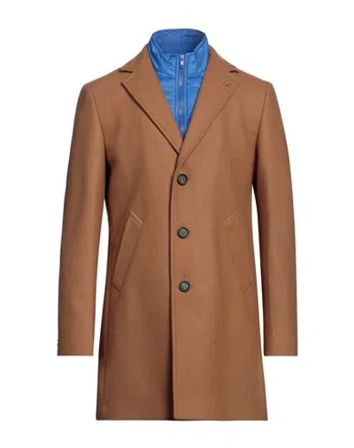 Manuel Ritz Man Coat Camel Size 42 Virgin Wool, Polyamide In Beige