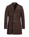 Manuel Ritz Man Coat Dark Brown Size 42 Virgin Wool, Acrylic, Polyester, Alpaca Wool, Polyamide In Brown