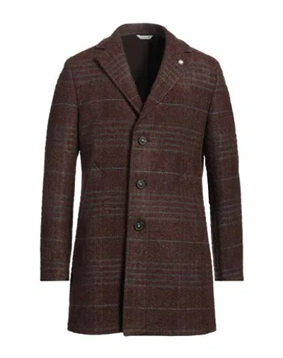 Manuel Ritz Man Coat Dark Brown Size 42 Virgin Wool, Acrylic, Polyester, Alpaca Wool, Polyamide