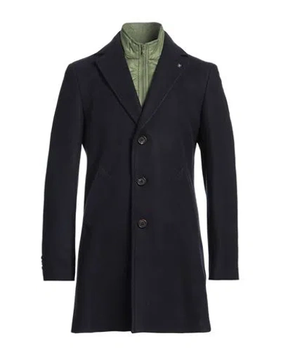 Manuel Ritz Man Coat Midnight Blue Size 42 Acrylic, Polyester, Wool